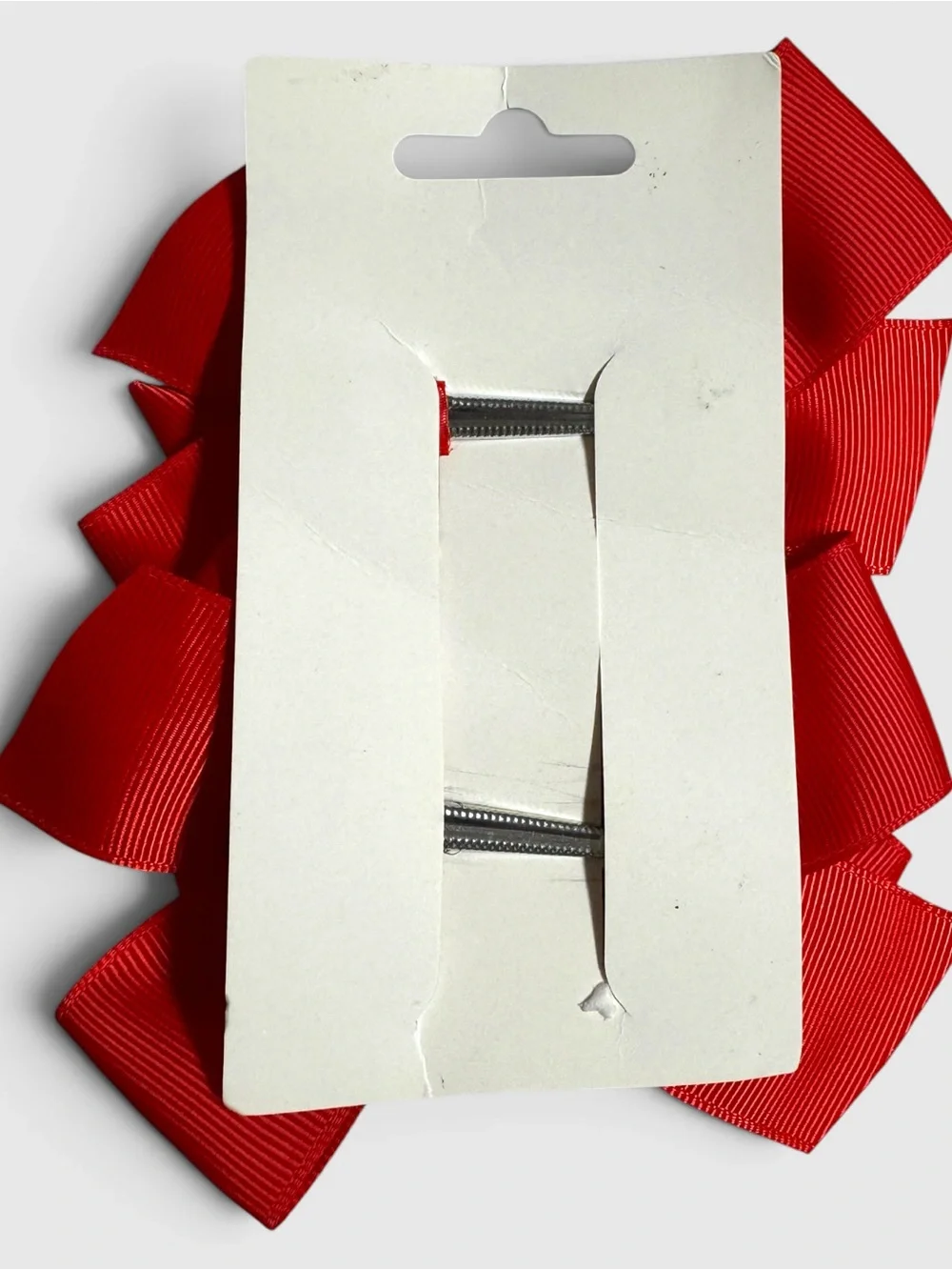 Set of 2 Large Red Boutique Grosgrain Hair Bow Clips NWT